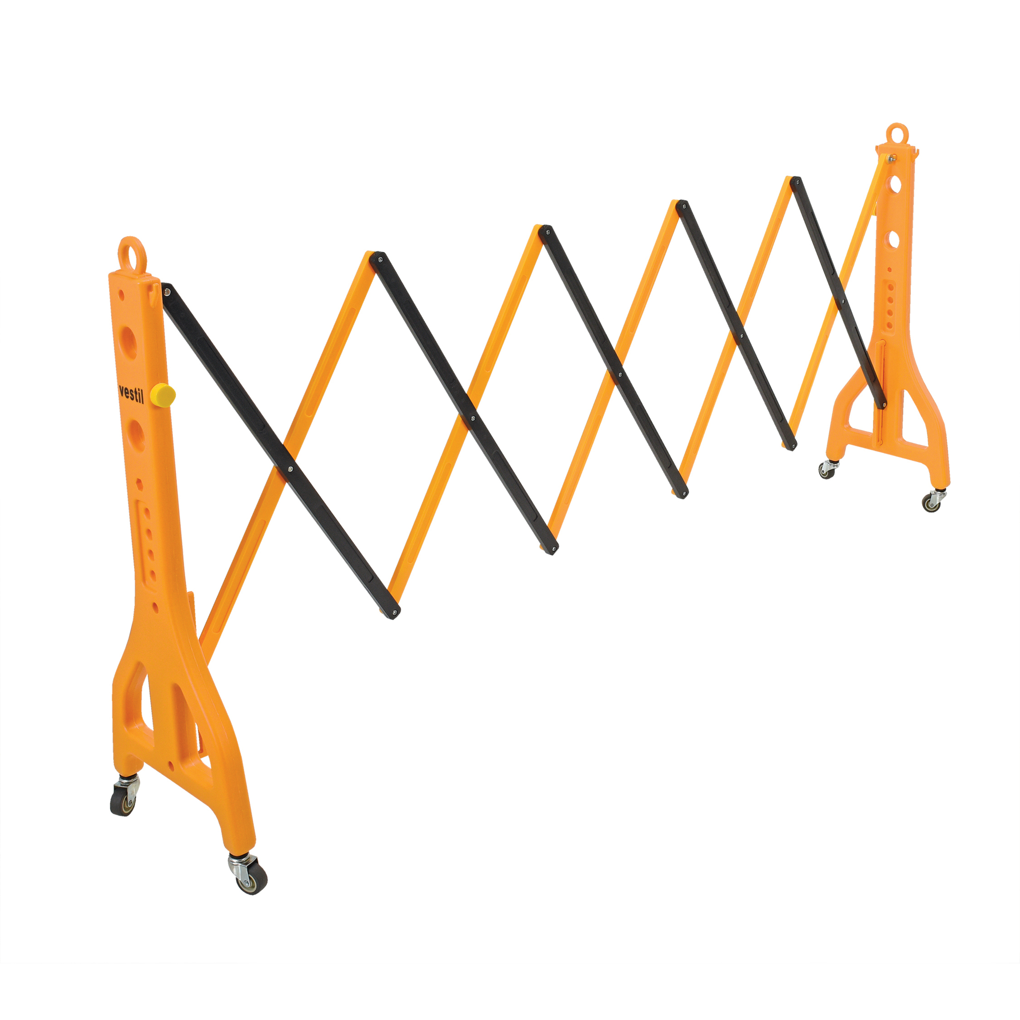 Vestil Expand-A-Gate with Casters - Plastic, Yellow, 122in. Max Width, Model# PEXGATE-30-C